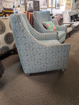 Large Square-Back Lounge Chair with Nailhead Trim (EACH)