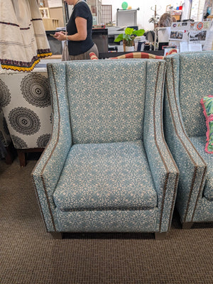 Large Square-Back Lounge Chair with Nailhead Trim (EACH)