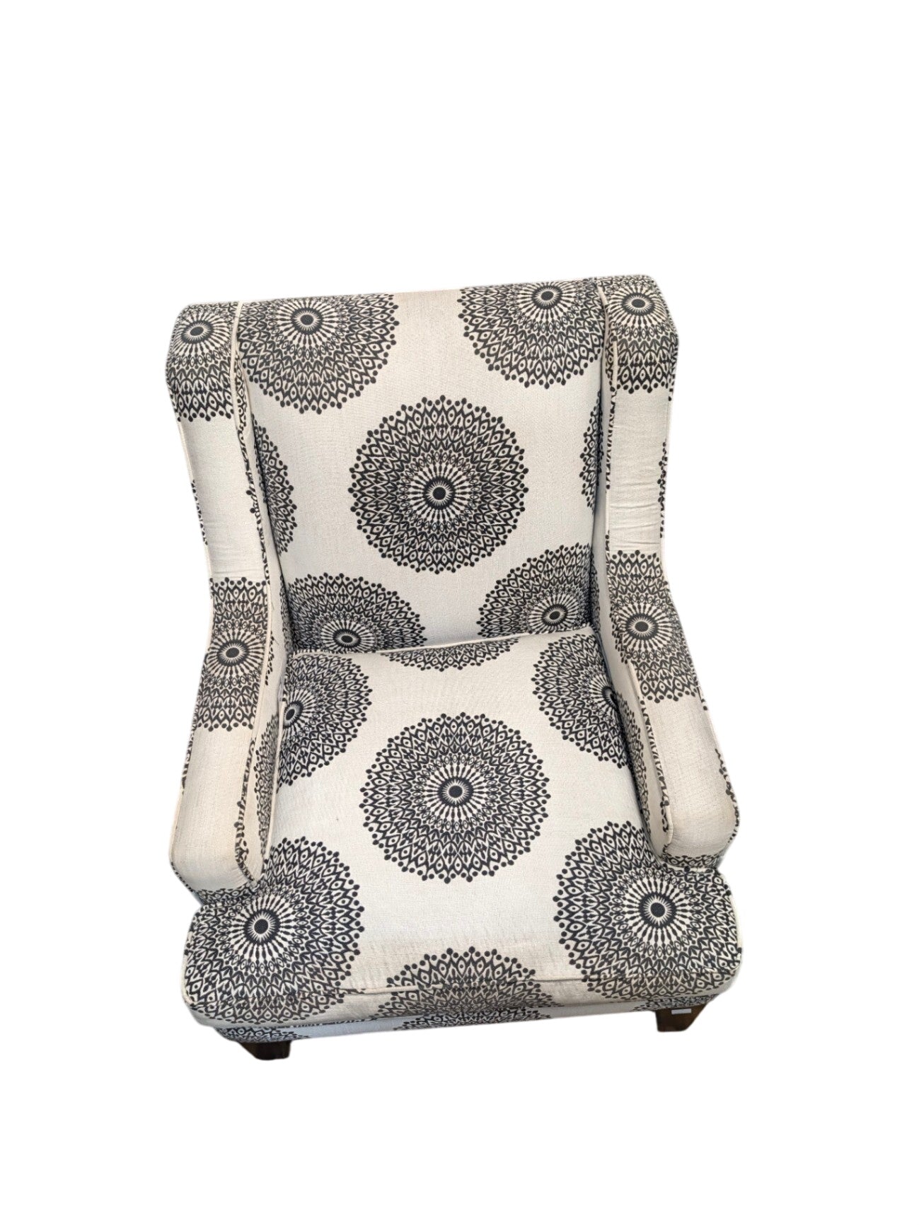 Wingback Accent Chair with Medallion Pattern