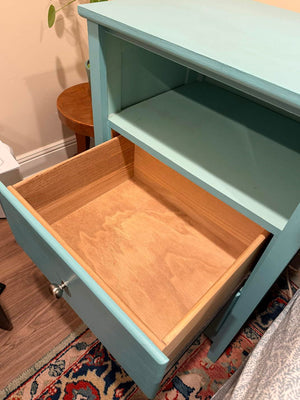 Green Solid Wood night stand