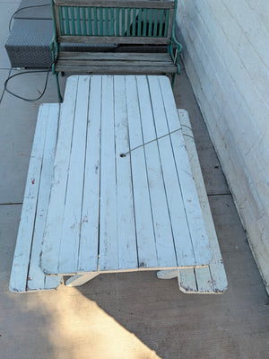 Cross-Leg Outdoor Dining Set with Umbrella Hole - 60" x 32" x 27"