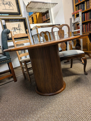 Round Dining Table with Barrel Pedestal Base - 42" x 29"