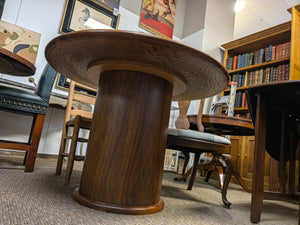 Round Dining Table with Barrel Pedestal Base - 42" x 29"