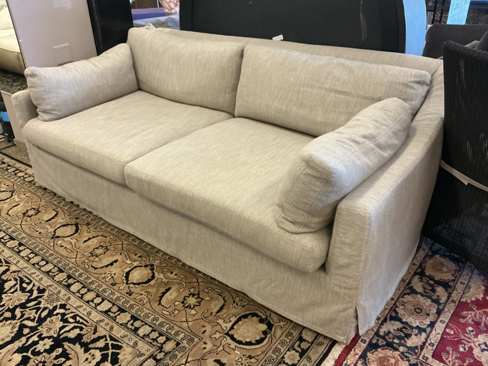 Restoration Hardware Belgian Slope Arm Slipcovered Sofa with Extra Slipcover (84 in. wide)
