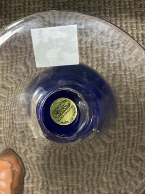 AAC Handcrafted  Blue Pedestal Vase