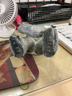 Inuit Soapstone Carving “Hunter with Catch” (Moses) – Standing Hunter with Fish/Seal9 in tall 4 in wide and 3.5 deep 