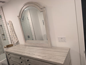 Legacy Classic Belhaven Weathered Plank 8 Drawer Dresser With Mirror (69 in x 19 in x 39 in)
