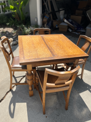 Oak Draw Leaf / Expandable Dining Set (table + 4 chairs) 