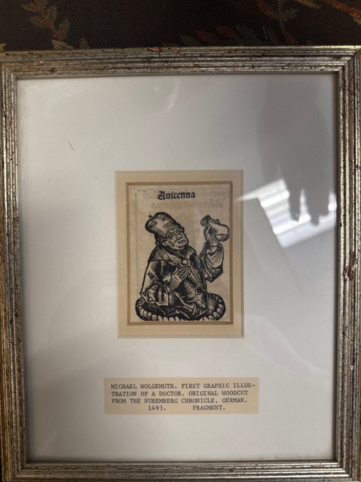 1493 Nuremberg Chronicle Woodcut Framed Print of Avicenna (Ibn Sina) — Wolgemut Workshop