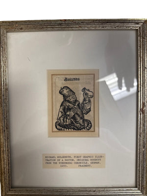 1493 Nuremberg Chronicle Woodcut Framed Print of Avicenna (Ibn Sina) — Wolgemut Workshop