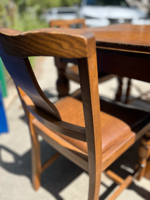 Oak Draw Leaf / Expandable Dining Set (table + 4 chairs) 