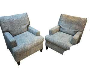 Blue Cotton Upholstered Armchair (each)