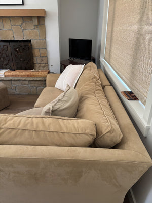 Pottery Barn Microsuede Pearce Sectional  Sofa 8’6” x  6’3”