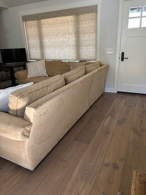 Pottery Barn Microsuede Pearce Sectional  Sofa 8’6” x  6’3”