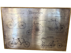 Metal “Bicycles” Framed Art Piece- 48" x 32"
