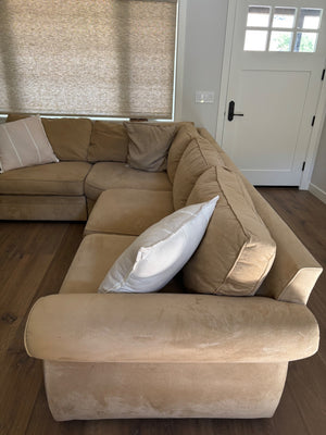 Pottery Barn Microsuede Pearce Sectional  Sofa 8’6” x  6’3”