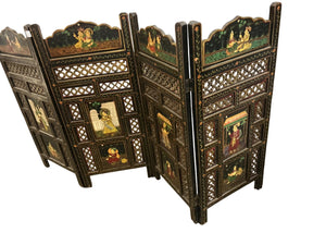 4-Panel, Double-Sided Indian Room Divider 64x36