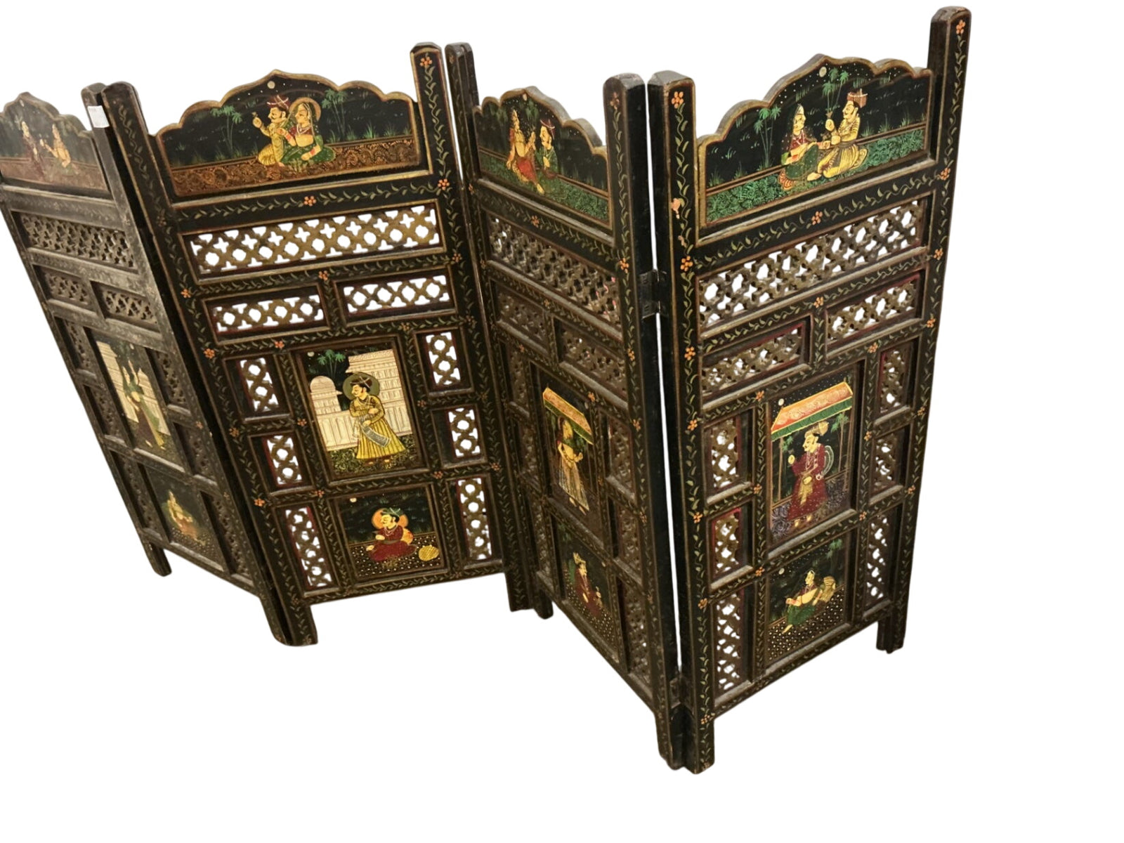 4-Panel, Double-Sided Indian Room Divider 64x36