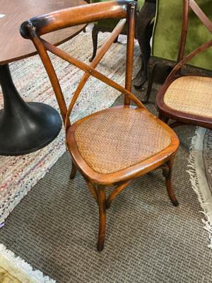 Cross Back Woven Seat Side Chairs (set of 4)