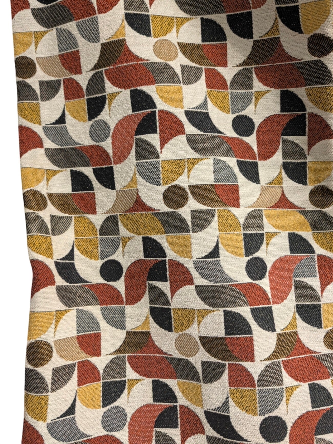 Curtains Red & Orange Design Double Lined L99" x W66" PAIR