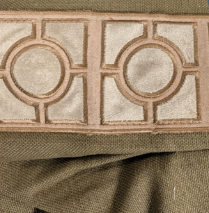 Curtains Beige w/ Square Design Double Lined L105" x W92" PAIR