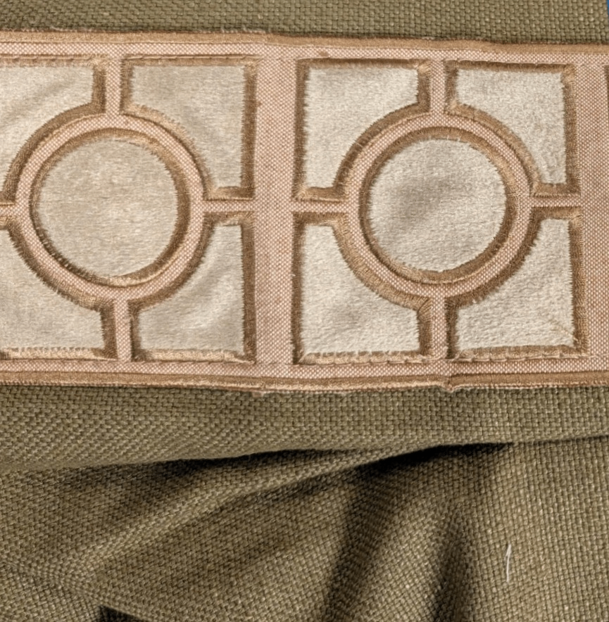 Curtains Beige w/ Square Design Double Lined L105" x W92" PAIR