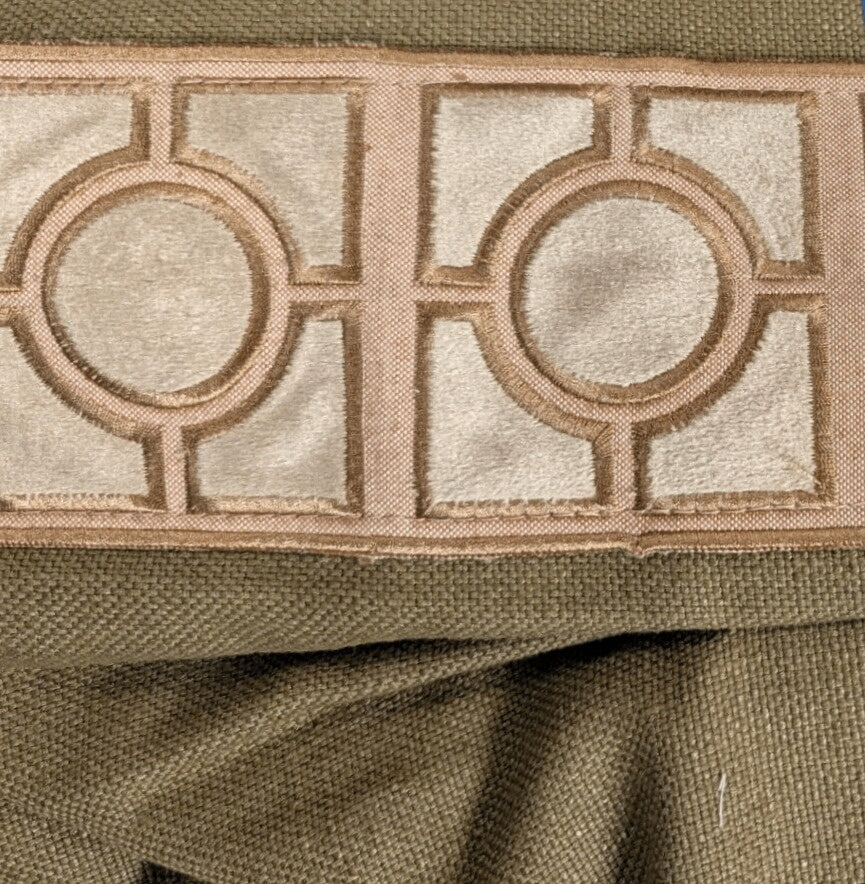 Curtains Beige w/ Square Design Double Lined L105" x W92" PAIR