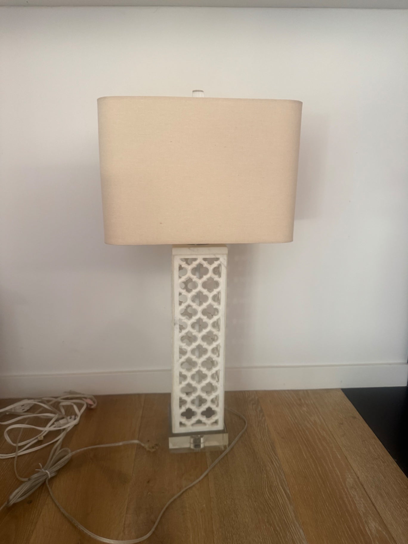 Arteriors Marble carved tall lamp 