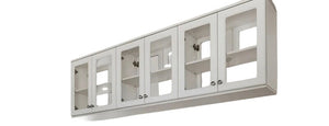 3 White Wall-Mounted Kitchen Cupboards with Glass Doors