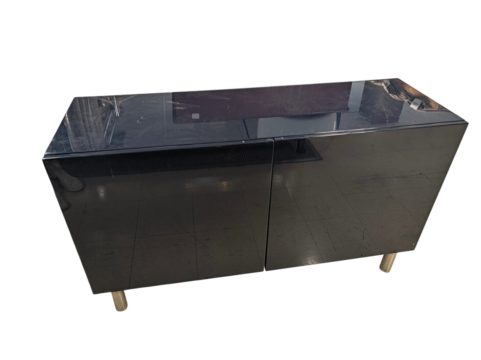 CB2 Fuel High-Gloss Navy Credenza- 52" x 18" x 31"