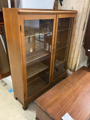 Oak Glass Front Display Bookcase 12x44x54