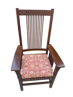 Stickley Brothers “Quaint Furniture” Mission Oak Spindle-Back Armchair, c. 1910–1920