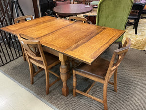 Oak Draw Leaf / Expandable Dining Set (table + 4 chairs)