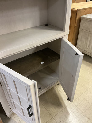 Aspenhome Aged Ivory Hard Wood Shelving Unit, 32" x 15" x 76"
