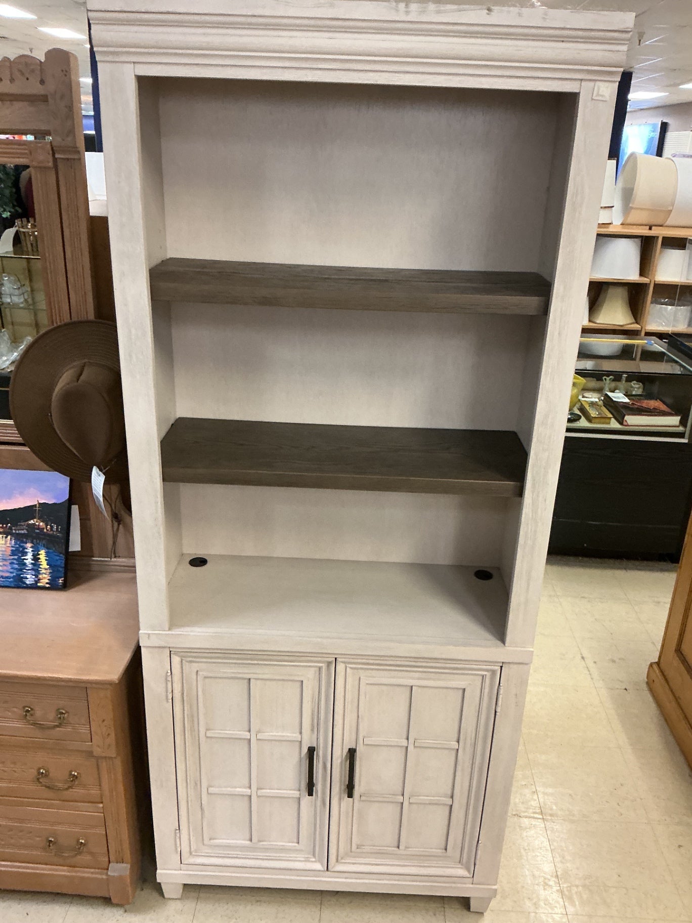 Aspenhome Aged Ivory Caraway Door Bookcase , 32" x 15" x 76"