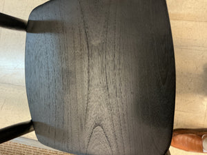 2 Contemporary Black Wood & Rope-Wrapped Armchairs (pair)