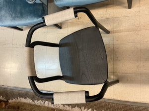 2 Contemporary Black Wood & Rope-Wrapped Armchairs (pair)