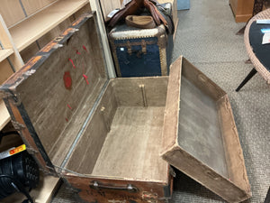 Antique Crouch & Fitzgerald New York Steamer Trunk with Interior Tray, c. 1900 – 40" x 24" x 17"H