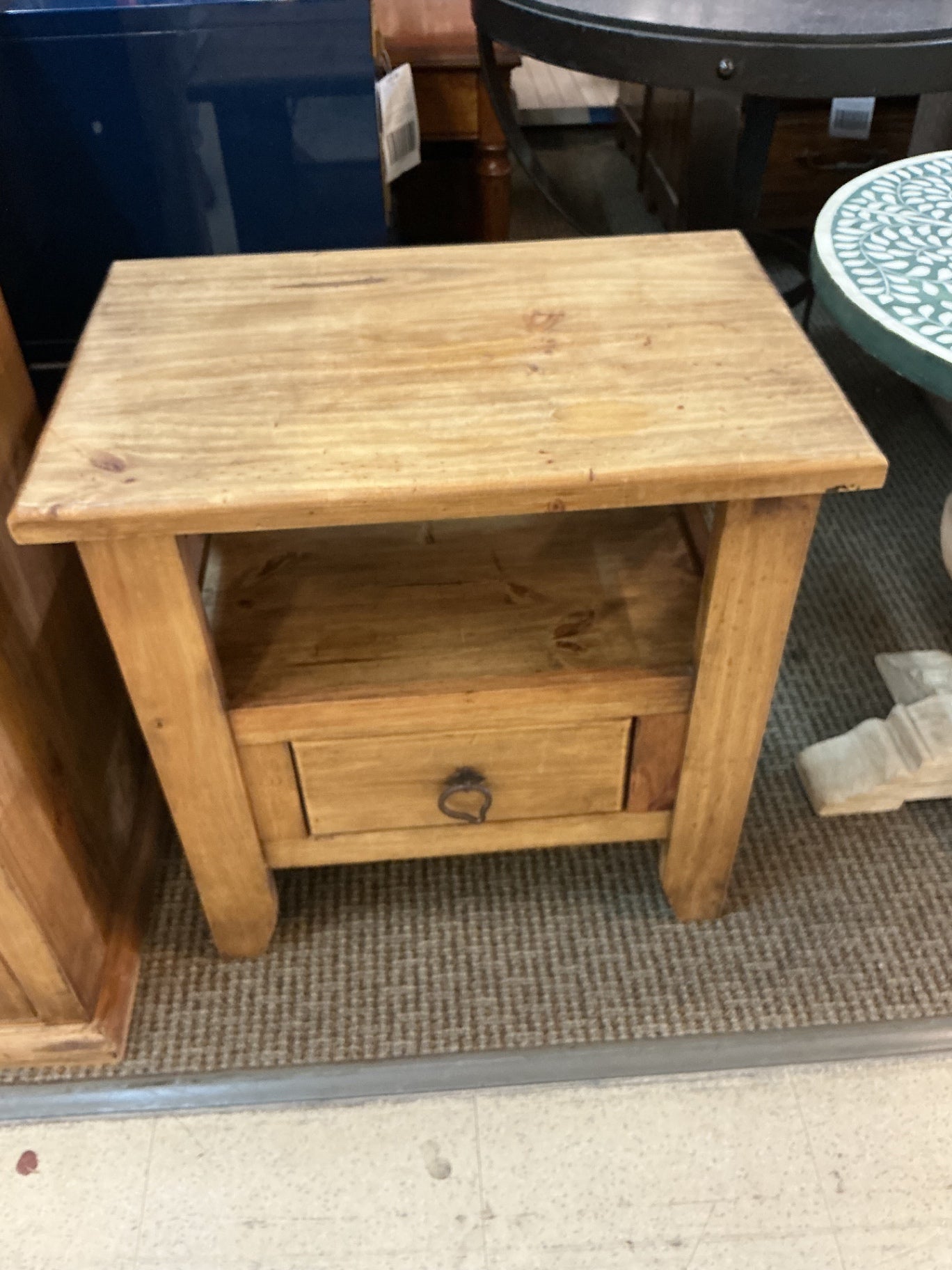 Rustic Open Shelf End Table 24x16x24