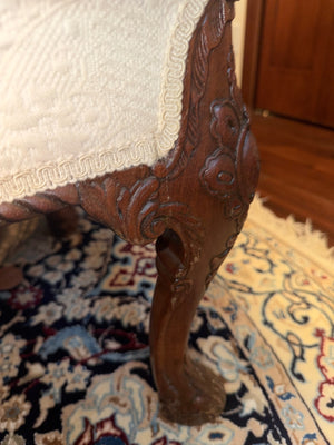 Beige Fabric/Wood