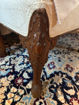 Beige Fabric/Wood