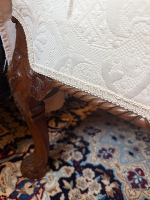 Beige Fabric/Wood