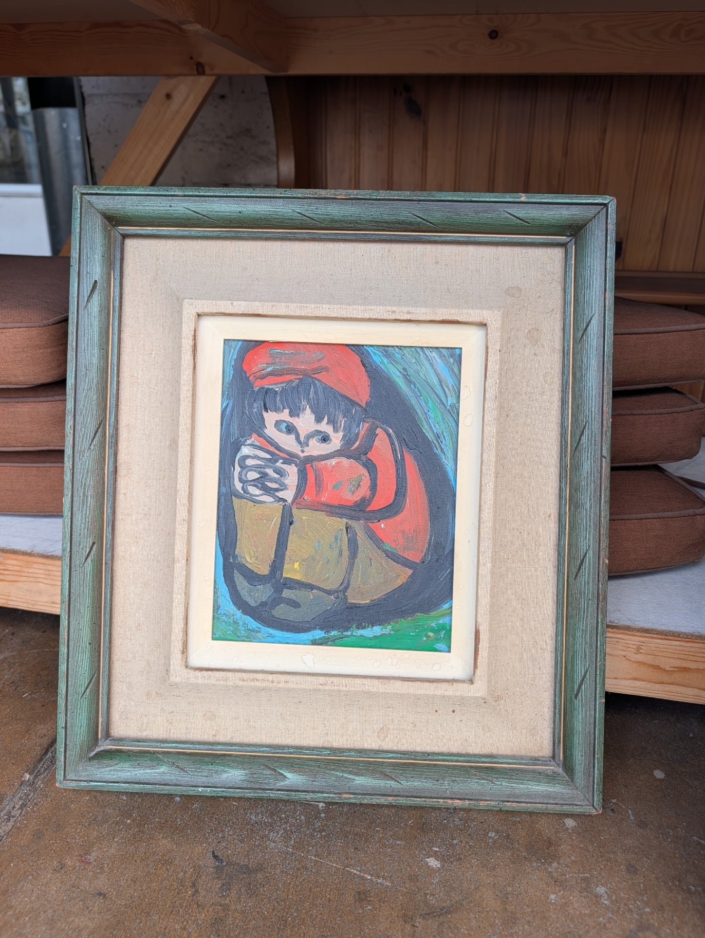 Boy in Fetal Position (painting 10"*18")