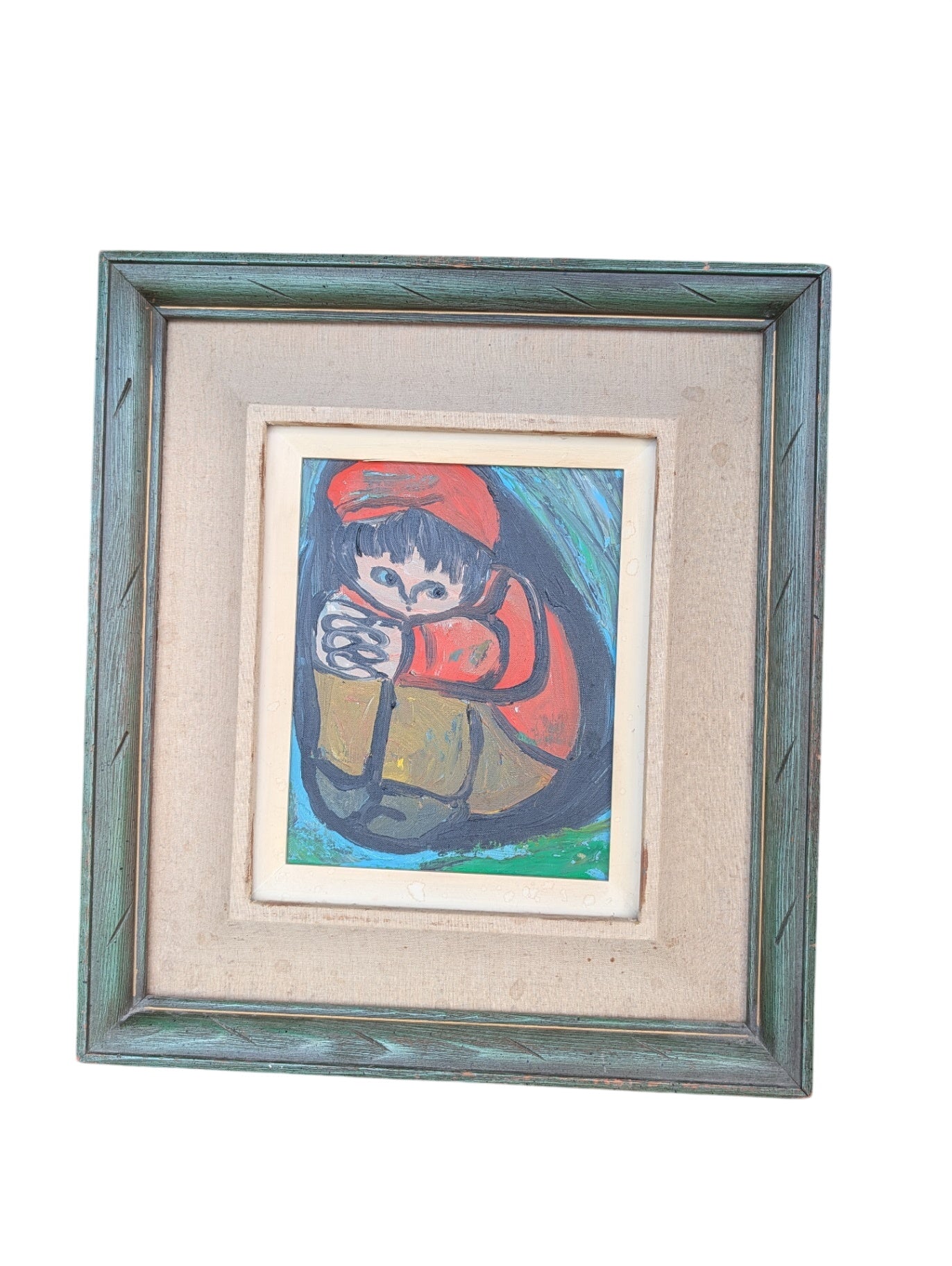 Boy in Fetal Position (painting 10"*18")