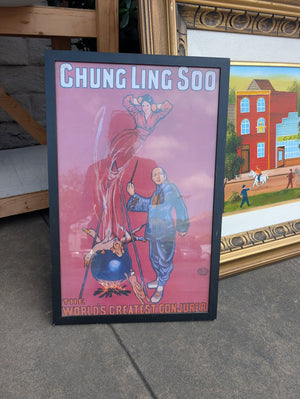 Framed Vintage-Style Reproduction Poster “The World’s Greatest Conjurer” Chung Ling Soo (19x23)