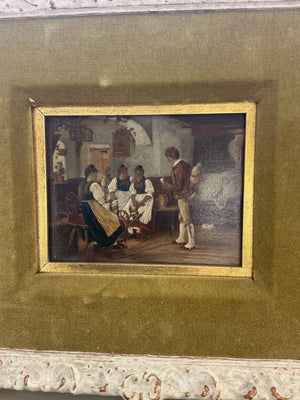 Attributed to ”Ludwig Bloom Siebert Oil On Wood "Bad Joke" 11"*9.5"