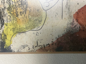 COLLECTED Mid-Century Modern Figurative Mixed Media on Paper – Group of Figures 19"*15"