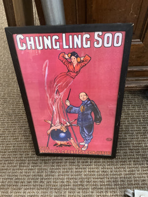 COLLECTED Framed Vintage-Style Reproduction Poster “The World’s Greatest Conjurer” Chung Ling Soo (19x23)