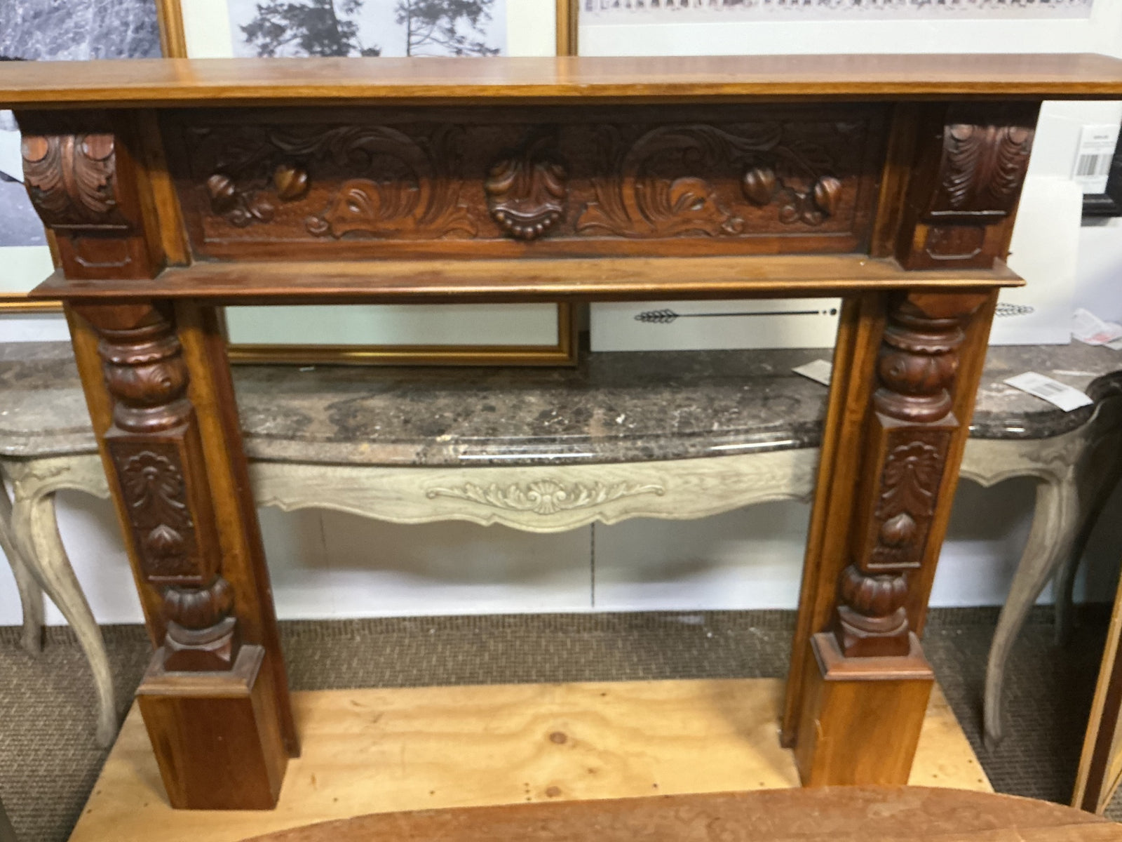 Carved Mantel  60x9x48