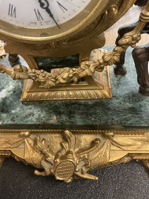 vintage Italian Empire-style or Victorian-style figural mantel clock,
